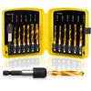 TOPEC Tap Bit Set, 3-in-1 HSS Titanium Coated Combination Drill