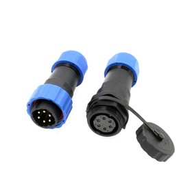 HangTon SD20 Waterproof Aviation Circular Plastic Connector for Outdoor Power System LED Lighting (6 pin, Male Plug and Female Cable Receptacle)