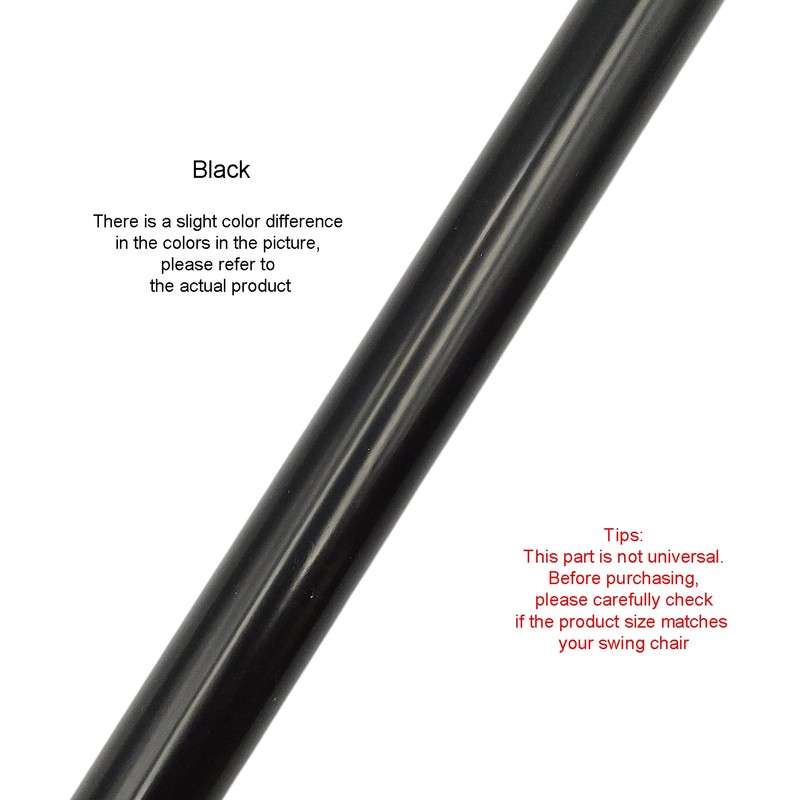 Timyrimy 31.5"/80cm Garden Swing Replacement Rods, Black Metal Round Rods