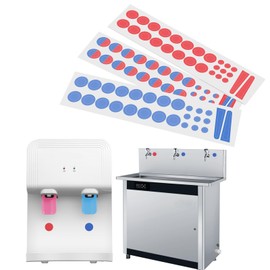 Be In Your Mind Pack of 3 Faucet Sticker Round Diameter 1cm/8mm/3mm Triangular 5x32mm Suitable for Faucets Home Bathroom Kitchen Hotel Self Stick Hot/Cold Water Label Red and Blue