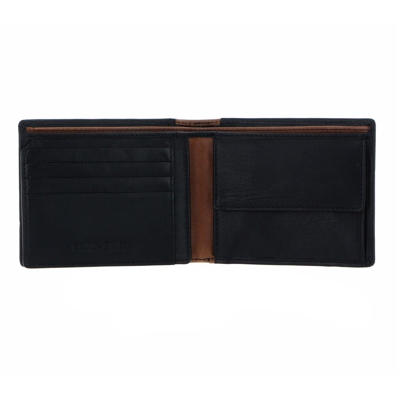 Chiemsee Houston RFID Wallet with Flap Black/Cognac, Black / cognac.,
