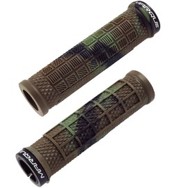 Marque Grapple Mountain Bike Handlebar Grips – Single Lock-On Ring MTB and BMX Bicycle Handle Bar with Non-Slip Grip (Jungle Camo)