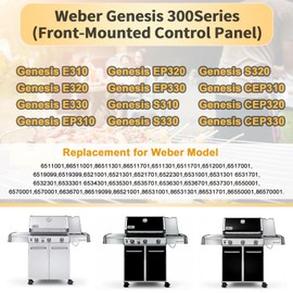 OSWANER Flavorizer Bars Grill Replacement Parts for Weber Genesis 300 Series Heat Deflector Burner Tube Set Kit for Weber Genesis Grill Parts E310 E320 E330 EP310 EP320 EP330, Stainless Steel