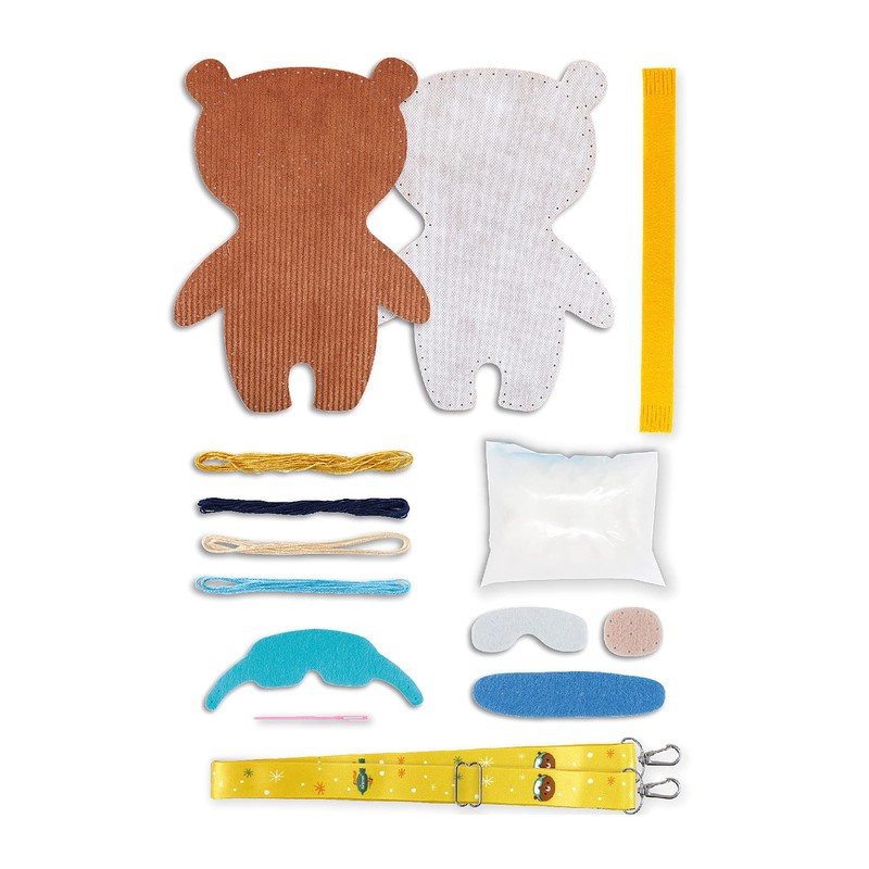Avenir 6301816 DIY Sewing Kit, Sewing Bear with Snowboard, Shoulder