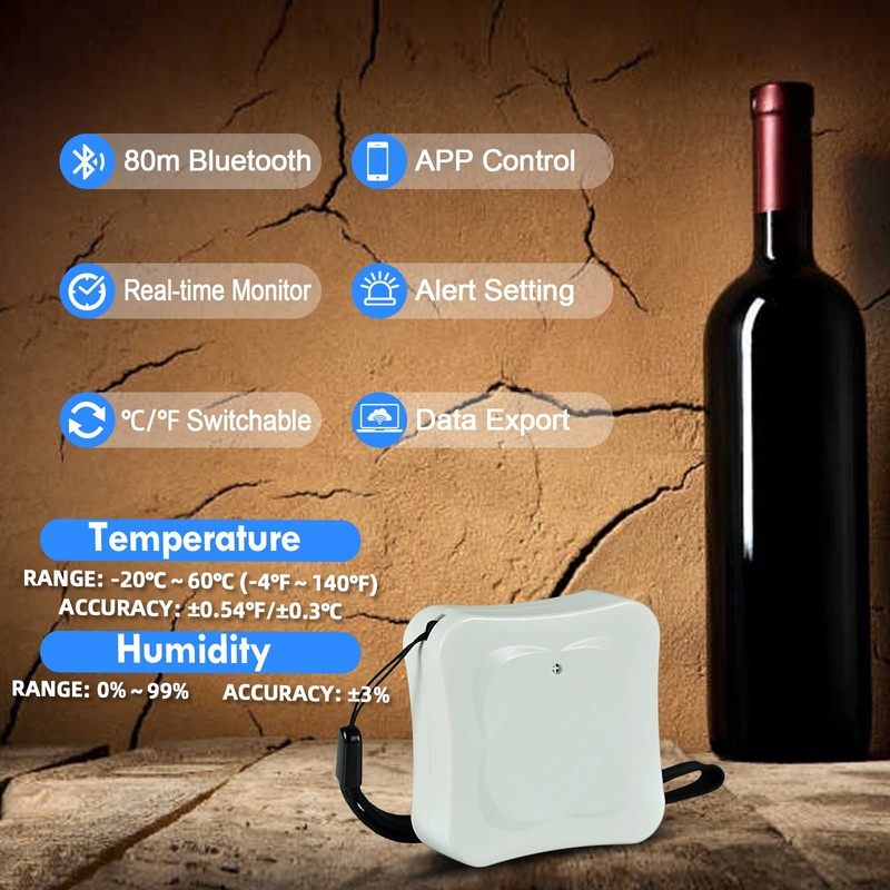 Kethvoz BLuetooth Hygrometer Thermometer 930A, Wireless Smart Humidity Temperature Meter,