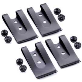 HolsterSmith - Universal Metal Belt Clip - fits up to 2.0 inch Belts - Tactical Black Finish – 4 Pack w/Mounting Hardware - for KYDEX Holsters, Sheaths, Cell Phone Cases