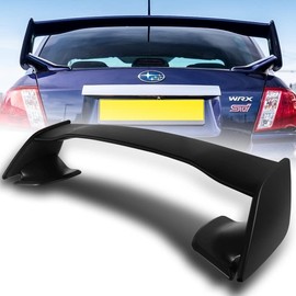HYPERSPEED Trunk Spoiler Wing Lip Rear Tail Lid kit ABS STI-Style Fit for Subaru Impreza WRX 2008 2009 2010 2011 2012 2013 2014, Car Mods Exterior Accessories Replacement Part Assembly (Primer Black)