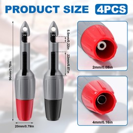 4pcs Wire Piercing Probe Kit, 3.78x0.79in Insulation Piercing Clip Wire Piercing Tool Piercing Probes for TP81 Multimeter Voltage Voltmeter Thermometer Testing(2mm, 4mm)