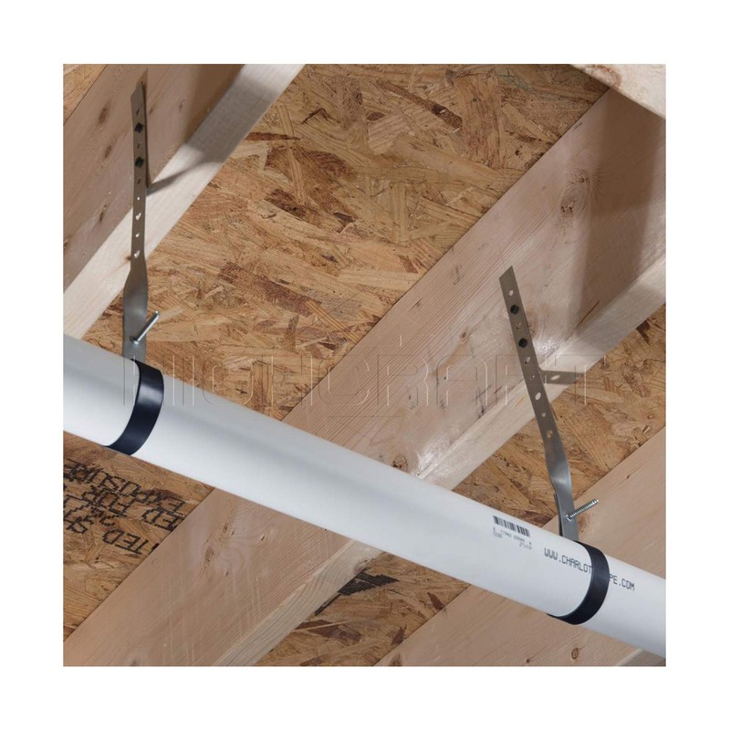 Highcraft IEX-Q04 DWV Pipe Hanger Galvanized Steel, 4 in, Black