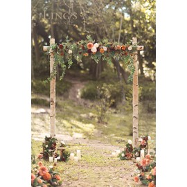 Ling's Moment 6.5ft Backdrop Floral Garland with Hanging Vines for Wedding Arch Ceremony and Reception Backdrop Floral Arrangement Decor | Terracotta