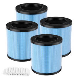 MJ002H Replacement Filter with Extra 10-Pieces Aroma pad for POMORON MJ002H/MGK21J02 Air Puri-fier,4-IN-1 H13 True HEPA Filter,Compared to Part #MJ002H-RF,4 Pack