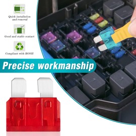 Car Fuses 10 Pieces, JatilEr Car Fuses 10 A Standard, Blade Fuses Car, Plug Fuse with 1 Fuse Puller for Car/RV/Truck/Motorcycle/Boat