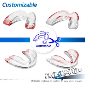 LORIOUS Mouthguard - One Size Fits All Premium Set of 6 BPA Free Moldable, Customizable and Trimmable Medical Grade Mouth guard for Grinding Teeth Clenching Bruxism, Sport Athletic, Whitening Tray