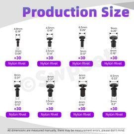 Swpeet 240Pcs 8 Sizes Car Retainer Clips Push Clips Rivet Kit, Nylon Fasteners Push Retainer Kit for Car Interior Accessories, Bumper, Radiator Shield Yoke and Splash Shield Retainers Replacement