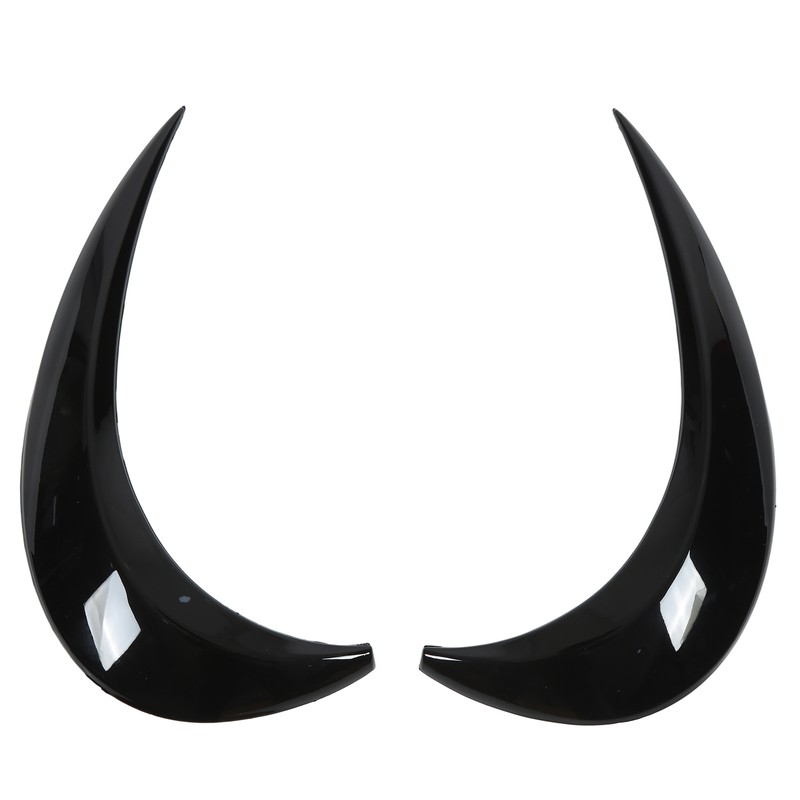 1 Pair Left Right Gloss Black Headlight Eyebrow Cover Trim