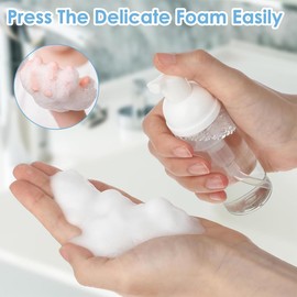 4 Stück Schaumseifenspender, 50ml Schaumspender, Reisegröße klar Leere Flasche, Schaumspender Klein, Nachfüllbarer Schaumpumpe Flaschen, für Shampoo, Duschgel, Flüssige Handseife Gesichtsreiniger