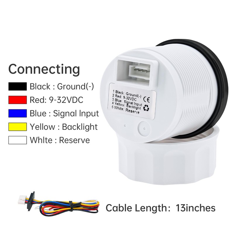 Fuel Indicator, Fuel Level Indicator 52 mm 0-190 Ohms with