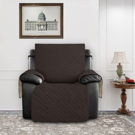 Easy-Going Waterproof Oversized Recliner Chair Sofa Cover with Pocket, 1-Piece Reversible Couch Cover for Recliner, Washable Protector for Dogs (Oversized Recliner, Chocolate/Beige)
