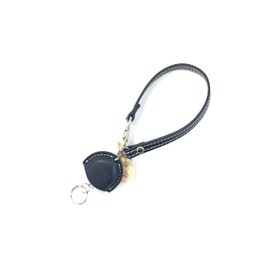 [MTA Leather works] Made in Japan Italian Leather Leather Reel Key Chain Key Car Key, navy