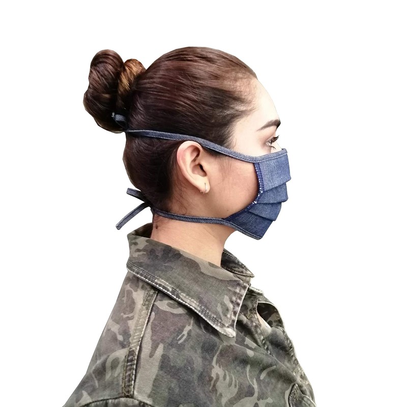 Revman Adjustable Reusable Face Cover (Pack of 3),Cotton - Blue