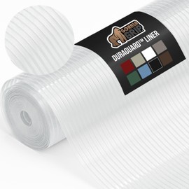 Gorilla Grip DuraGuard Shelf Liner, Non-Adhesive Cabinet Liners for Kitchen Drawers, Shelves, Refrigerator, Pantry Storage, Bathroom Closet, Durable Waterproof BPA Free Ribbed Plastic, 20x10 Clear