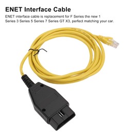 ENET (Ethernet to OBD) Interface Cable ICOM Coding F-Series Yellow ENET Coding Cable OBD2 Diagnostic Cable with CD Replacement for F Series 3 Series 5 Series 7 Series GT X3
