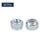 sourcing map 20Pcs 1/4"-28 Nylon Insert Hex Lock Nuts, Carbon