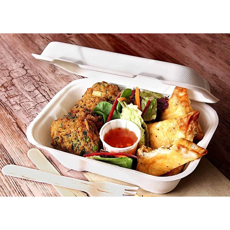 50pcs Strong Clamshell Takeaway Burger Boxes, 7" X 5" -