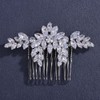 Missgrace Bridal Leaf Rhinestones Hair Comb Sparkling Dainty Rhinestones Headpiece