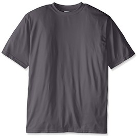 Russell Athletic Men's Big Short Sleeve Dri-Power Crewneck Solid Tee, Charcoal, X-Large/Tall