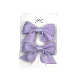 SEVENHEAD Bow Hair Clips Purple 1 Pair 2.16 inch Baby Fully Covered Barrettes Solid Color Grosgrain Ribbon Accessories for Baby Girls Infants and Toddlers