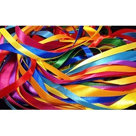 Glitterati 40 metre Satin Ribbon Pack Mixed with Assorted Colours in Satin, 2.5 m x 2 Widths x 8 Assorted Colours