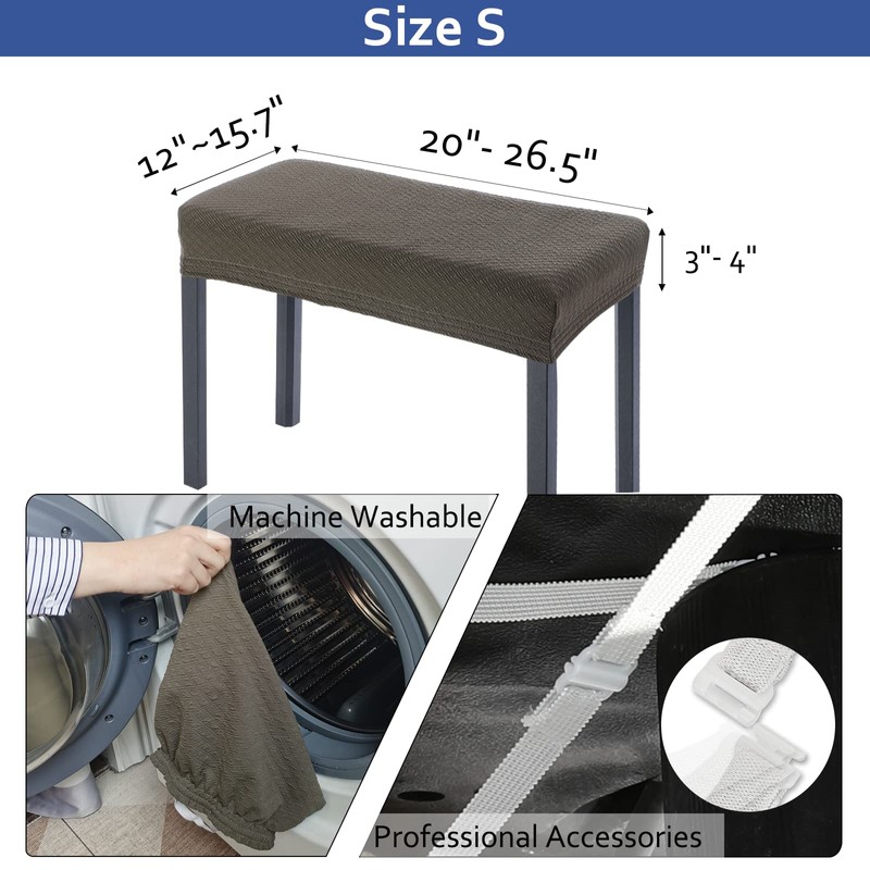 BUYUE Luxury Piano Bench Cover, (20"- 27") L x (11.8"-