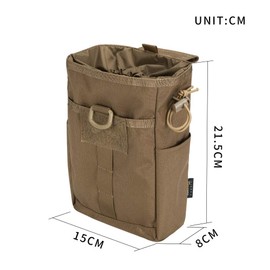 EXCELLENT ELITE SPANKER Molle Dump Pouch Drawstring Magazine Utility Pouch Folding Dump Pouch Waist Bag(Coyote Brown)