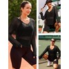 AI'MAGE Womens Crochet Tops Long Sleeve Hollow Out Swim Cover