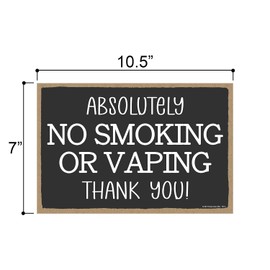 Honey Dew Gifts, Absolutely No Smoking Or Vaping Thank You, Rules Sign for Rental Properties, Vacation Home Rental Signs, Smoke Free Sign, 7 Inch by 10.5 Inch, 76111