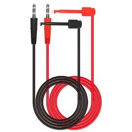 Greluma 2pcs 4mm Banana Plug to Mini Grabber Test Hook Clamp Test Leads for Electrical Testing Multimeter 500V 5A-1m/3.3ft