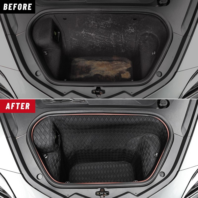 Bracingo Front Trunk Cargo Mat Liners,Binding Carpeted Full Size Mat