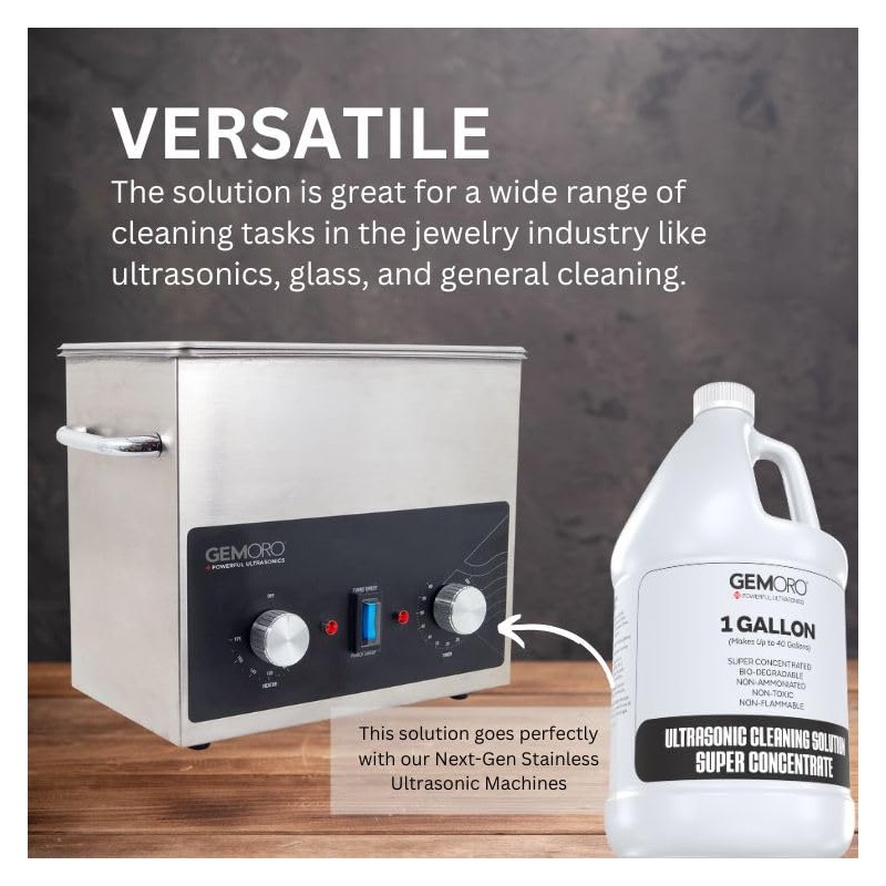 GemOro Jewelry Cleaner Solution Concentrate | for Ultrasonic Machines |