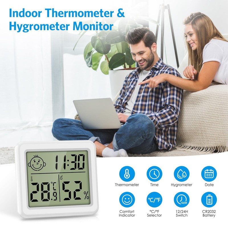 Brifit Digital Mini Thermometer Hygrometer, Hygrometer Indoor with High Accuracy,