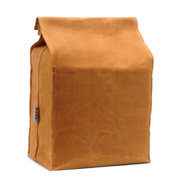 Waxed Canvas Lunch Bags Brown Paper Bag Styled - Classic