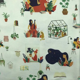 Kt KILOtela Canvas Fabric Sold by the Metre Digital Print Half Panama 100% Cotton Wide 280cm Length Selectable 50 by 50cm Hobbies Multicolour