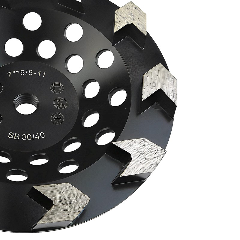 MOSTARTOOLS 7 Inch Arrow Segment Diamond Grinding Cup Wheel for