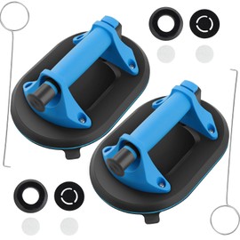Upgraded 2-Pack 9.8" Heavy Duty Vacuum Suction Cup - 350 lbs Capacity, Industrial Oval Lifters for Glass/Tile/Granite, Transport Windows, Countertops, Large Panels​