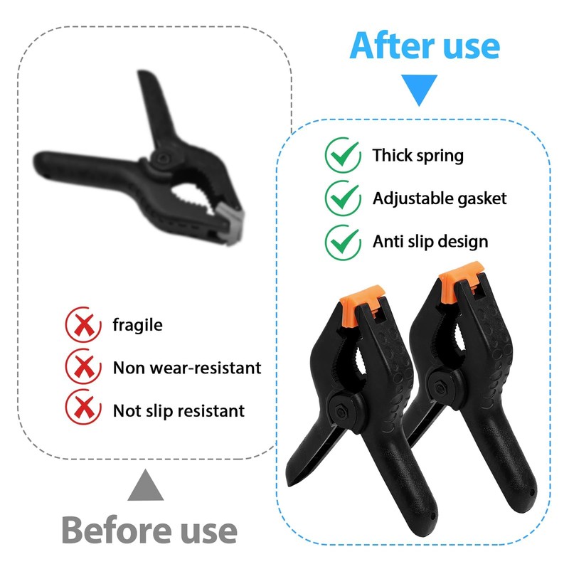 Pack of 10 Spring Clamps, 4 Inch High Performance Nylon
