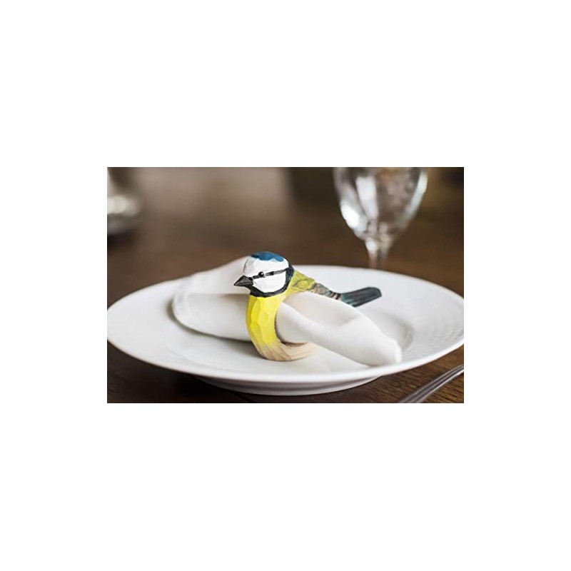 Wildlife Garden WG577 Blue Tit Napkin Ring - Hand Carved