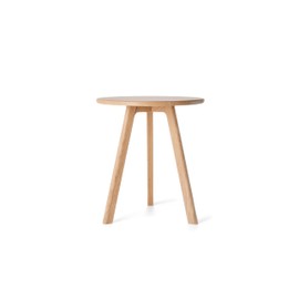Raico Round Side Table 100% Solid Wood Occasional Table Minimal Scandinavian End Table for Living Room Sofa Table (Natural Oak)