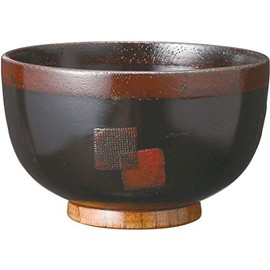 Aze Shinzo Shoten F0612 Large Soup Bowl Akebono Black Wood Grain