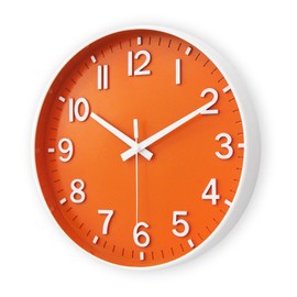 HZDHCLH 30 cm Silent Wall Clock without Ticking Sweeping Second with Arabic Numeral for Office, Classroom, Home, Living Room, Bedroom (Orange, 30 cm)