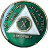 59 Year AA Medallion Metallic Green Tri-Plate Sobriety Chip